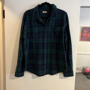 Faherty Black Watch Plaid Legend Sweater Shirt, size L